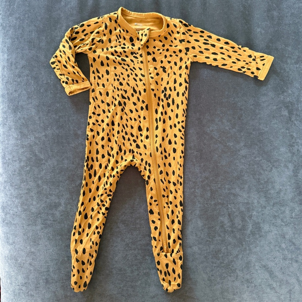 Kyte BABY Zippered Footie in Marigold Cheetah